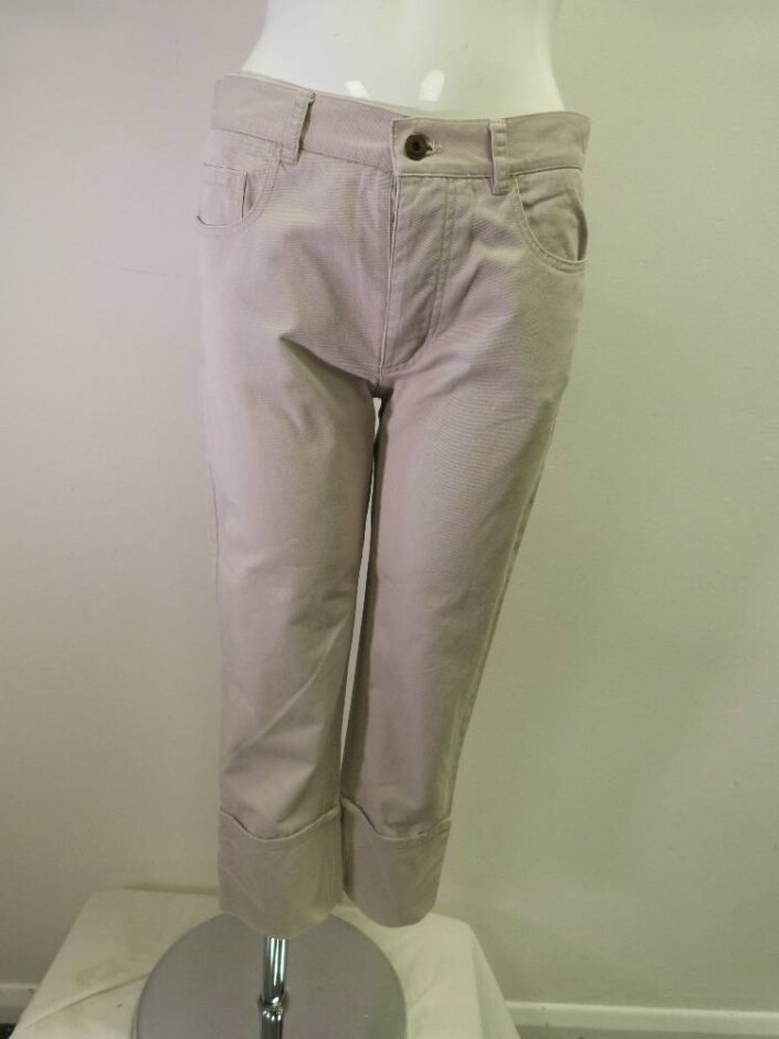 Dkny Tapered Cropped Trousers Grey Size: S