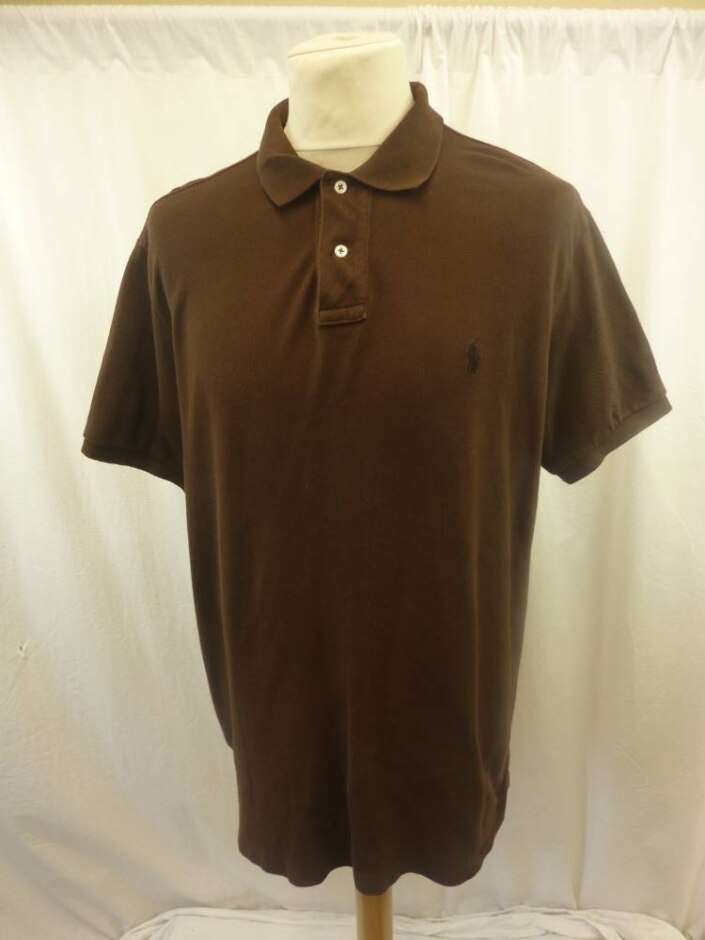Polo Ralph Lauren Polo Shirt Brown Size: Xl