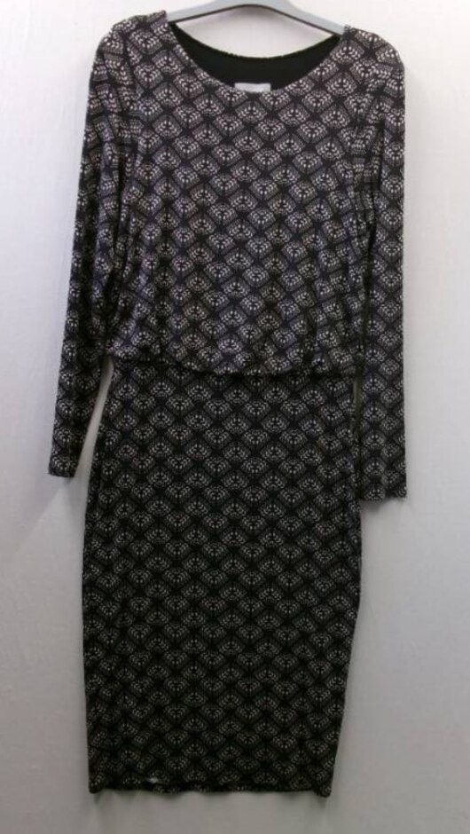 Pure Dress Black Ivory Size: 8