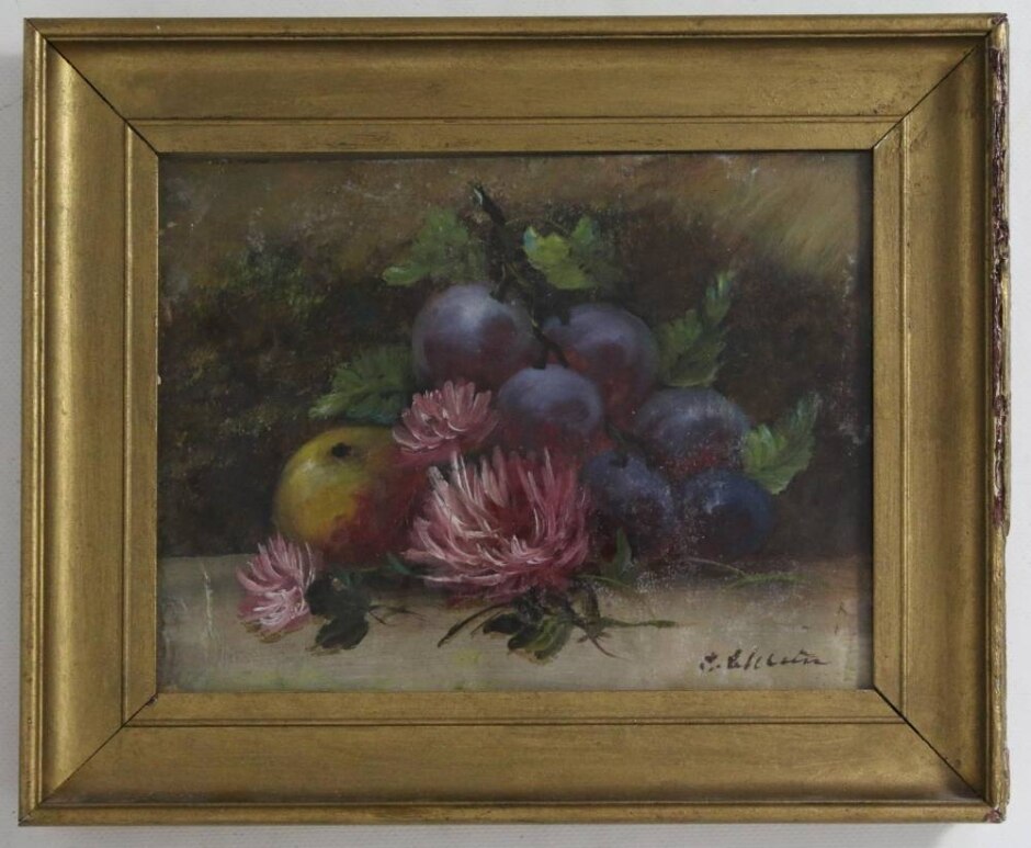 Original Oil Painting Of Fruit And Flowers - Possibly Early 20th Century French