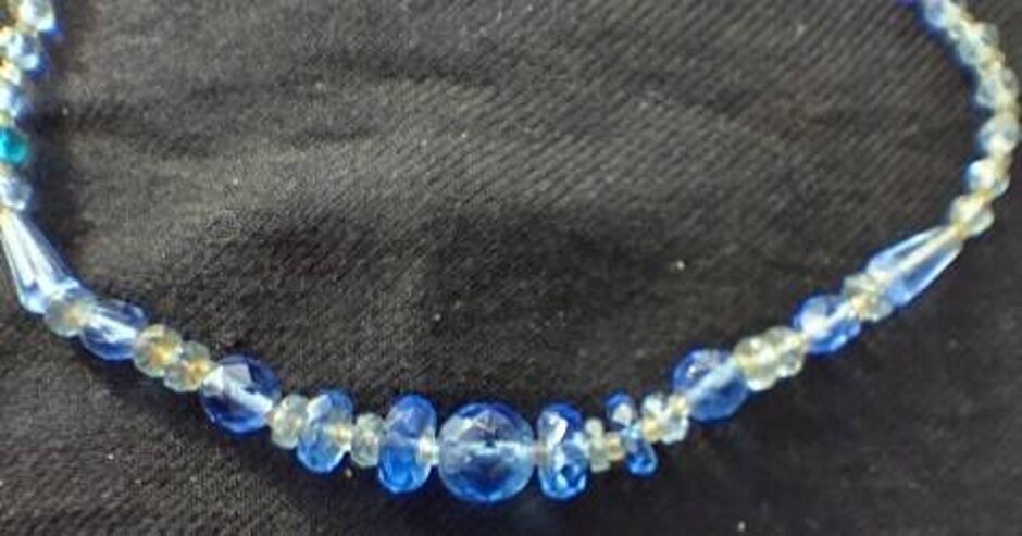 Vintage Blue Austrian Crystal Necklace
