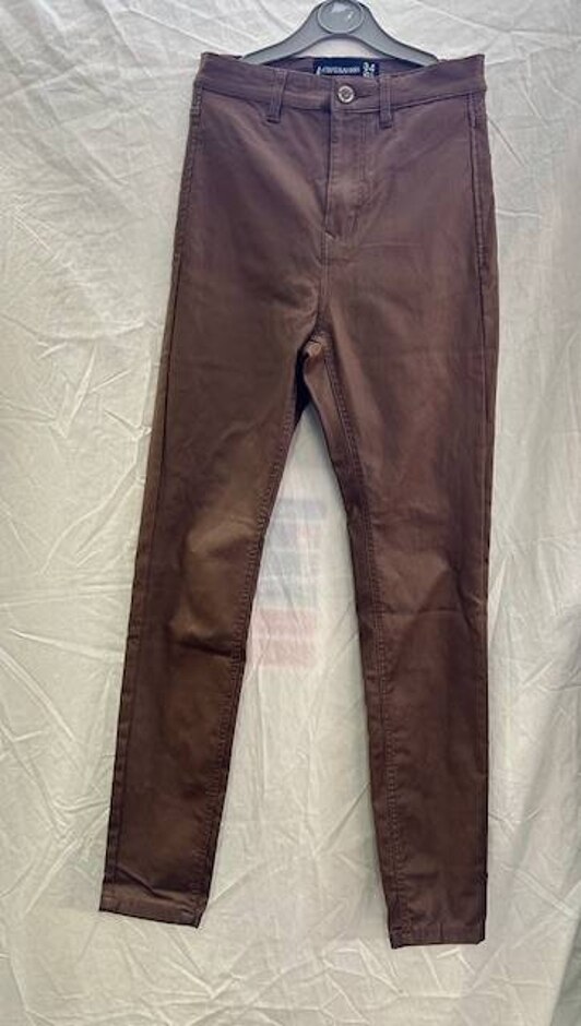 Stradivarius High Rise Trousers Brown Size: 24