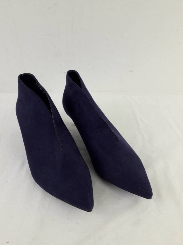 M&s Wide Fit Heels Size Uk 5.5 Purple Kitten Heel New