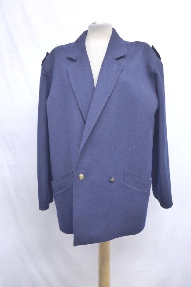 Windsmoor Vintage Woollen Overcoat Navy Blue Size: 16