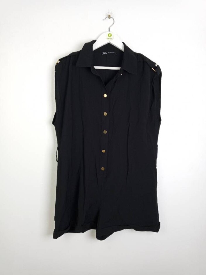 Zara Women's Viscose Jumpsuit Black Size: L