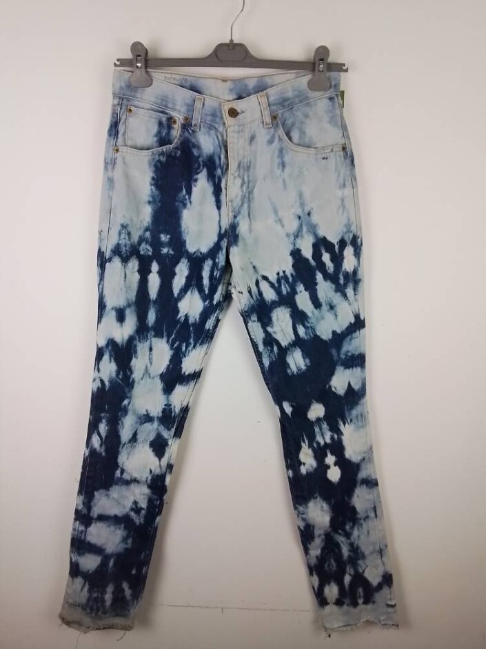 Vintage "levi" Straight  L34  Tie Dye Blue Size: 32
