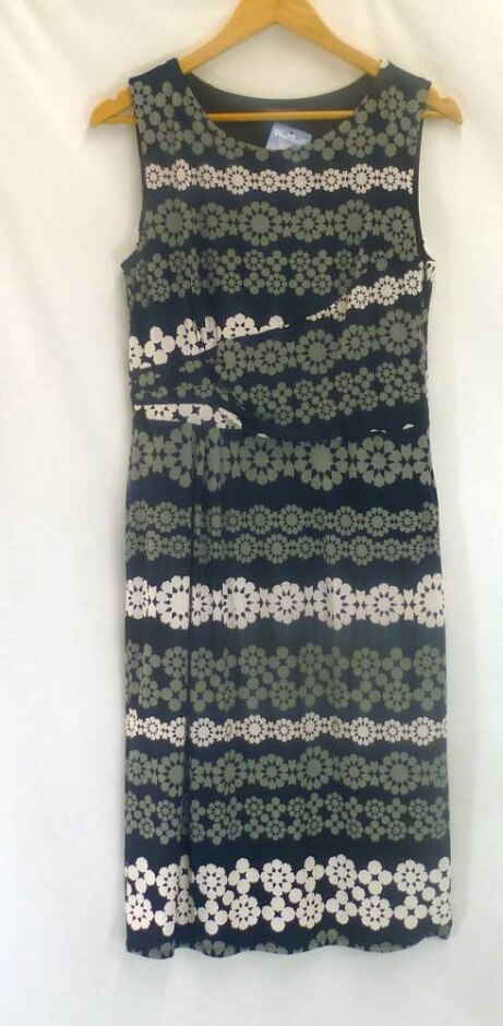 Phase Eight Jersey Shift Dress Black & Grey Size: 14