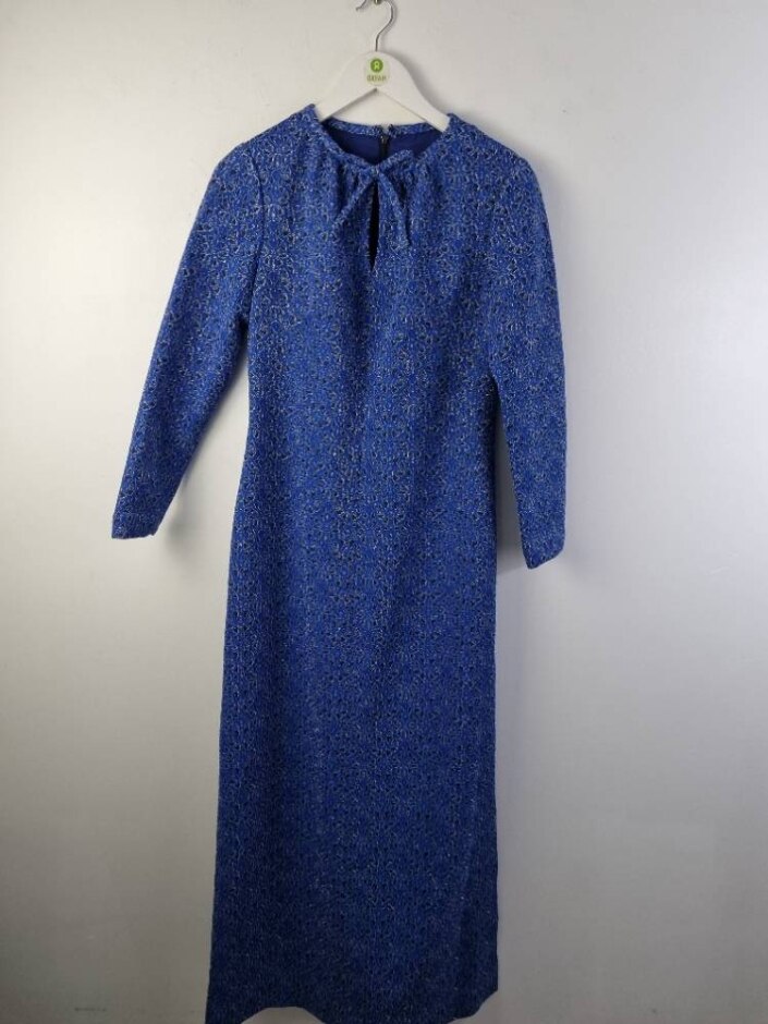 Unbranded Vintage 1960s/70s Maxi Dress Electric Blue Size: M