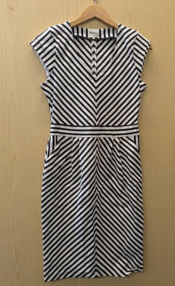 Reiss Petula Dress Black & White Size: 12