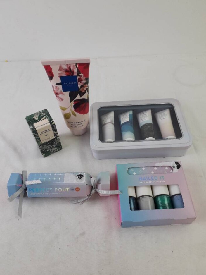 M&s Spirit Ted Baker 5pcs Health & Beauty Bundle Hand Creams Nail Polish Lip Gloss Scented Spray
