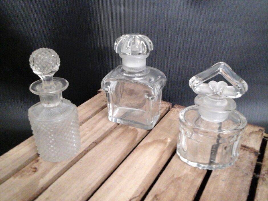 A Collection Of Vintage Glass Perfume Bottles
