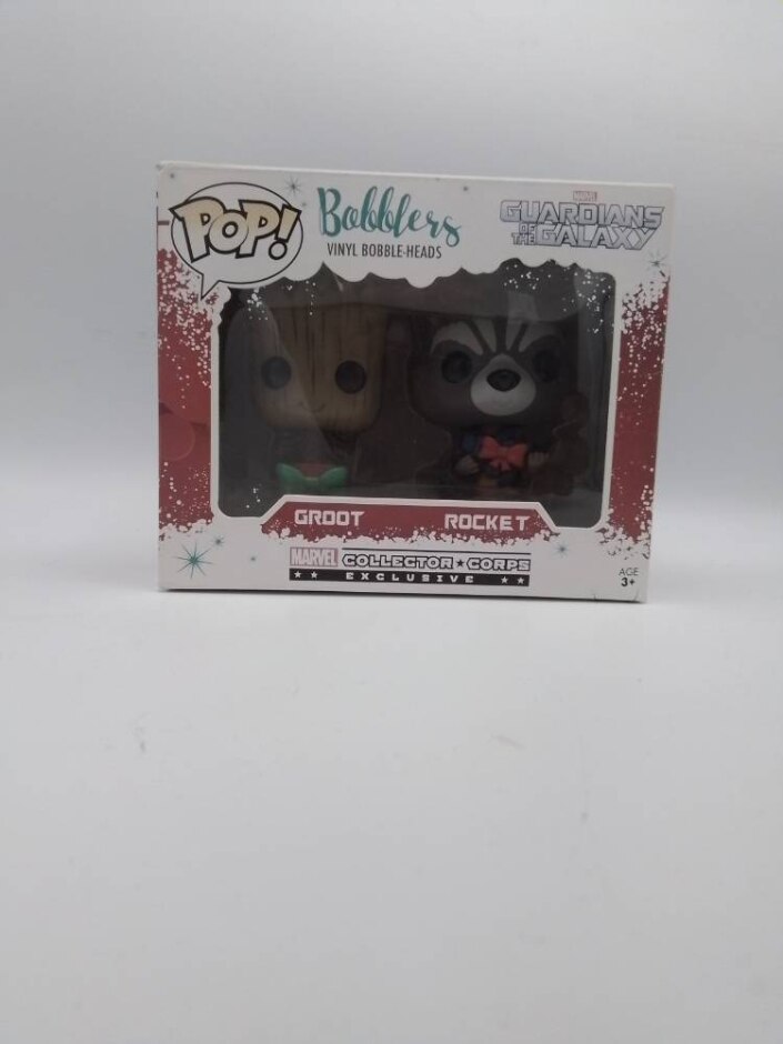 Funko Bobblers: Guardians Of The Galaxy Groot And Rocket Collector Corp Exclusive Hanging Ornaments