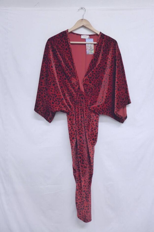 Flounce London Wrap Style Leopard Print Dress Scarlett Red Size: 8