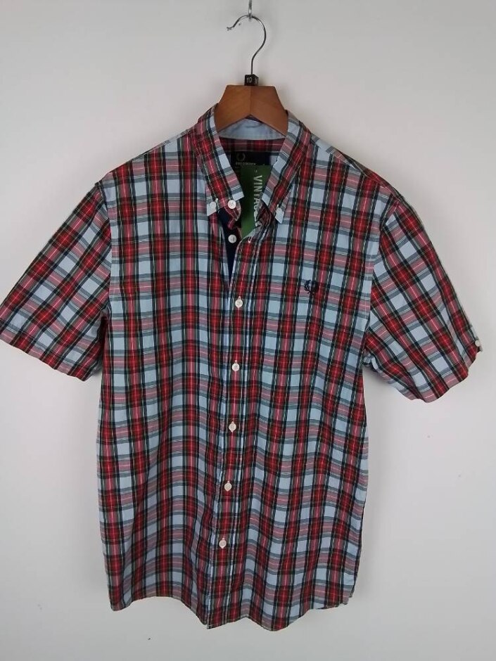 Fred Perry Tartan Short Sleeved Shirt Multi Size: M