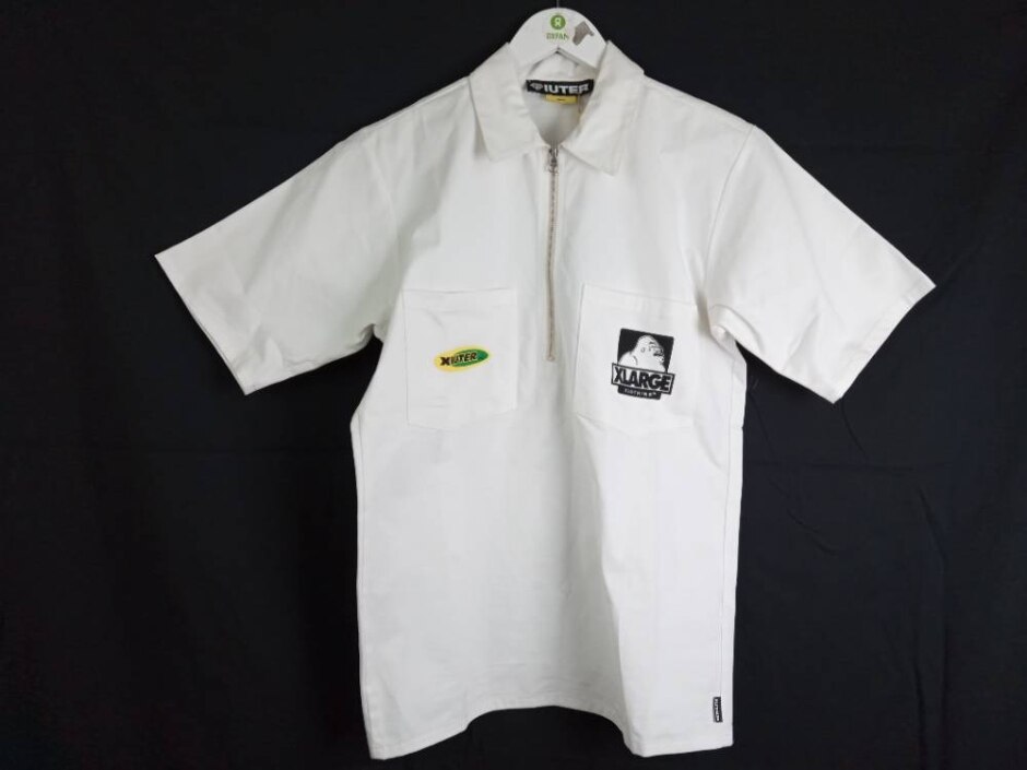 Xiuter Men's Short Sleeve Work Style Shirt Rrp:£150 Cream Size: S