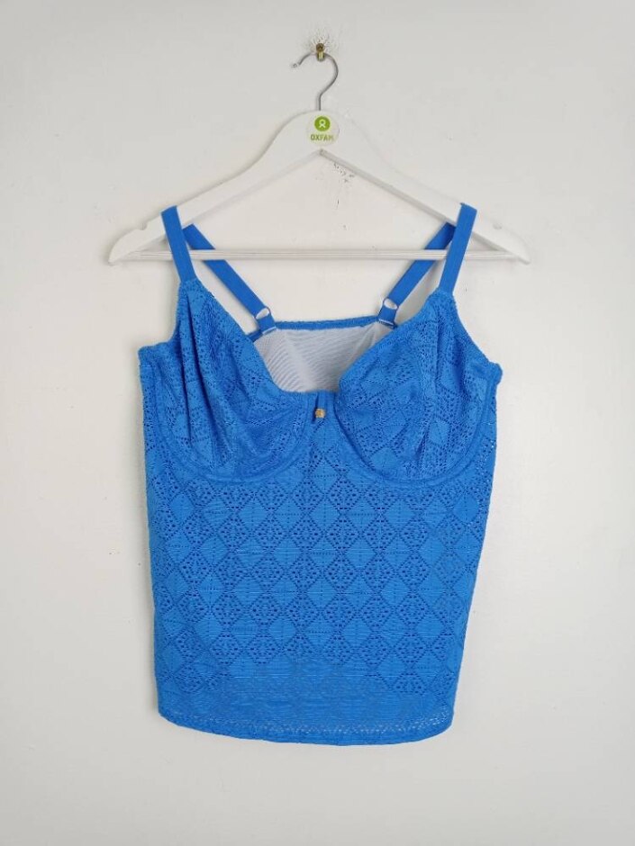 Freya Women's Nomad Plunge Tankini Top 34g Blue New Size: 34