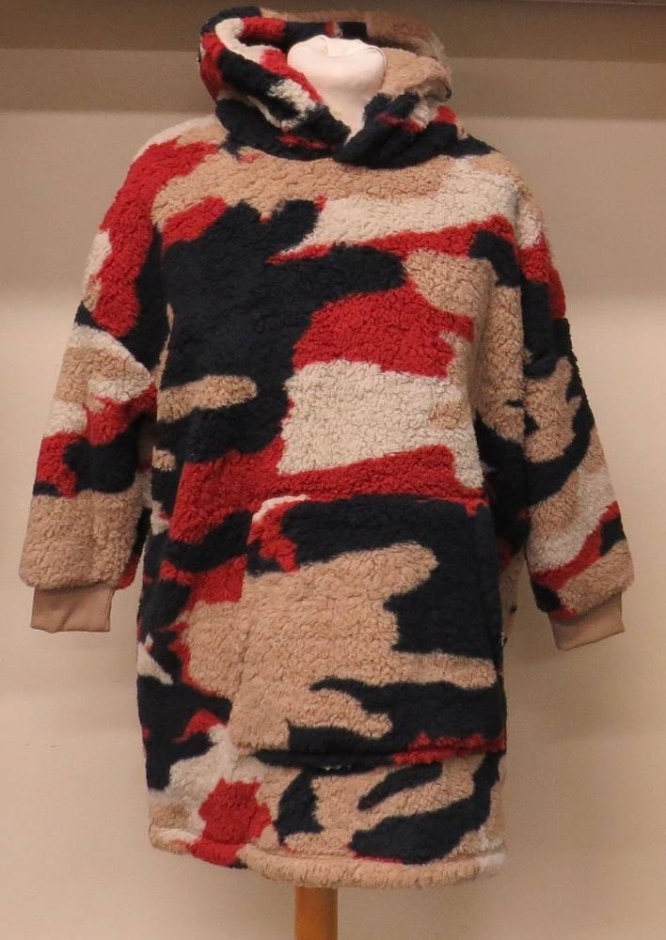 M&s Marks & Spencer Hoodie Black Red Cream Size: Xxxl