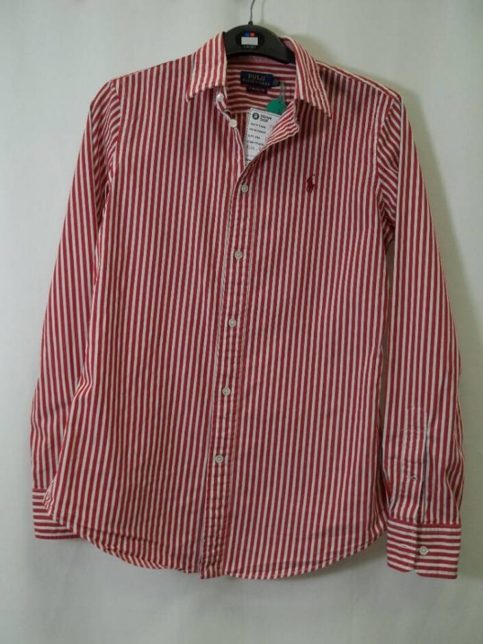 Polo Ralph Lauren Shirt-full Sleeves-cotton Red/white Size: 6