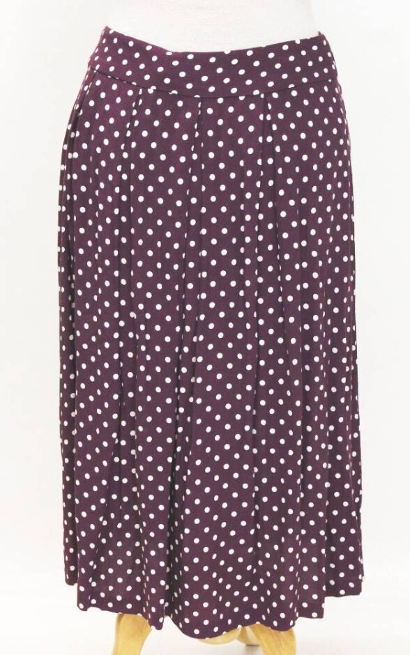 East Bnwot Polka Dot Midi Skirt Purple & White Size: 8