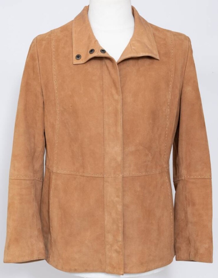Lakeland Suede Leather Jacket Mid-tan Size: 16