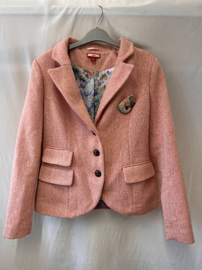 Joe Browns Tweed Pink And White Blazer Pink Size: 12