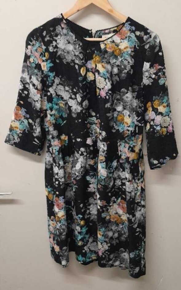 Louche Dress Black Multi Size: 16