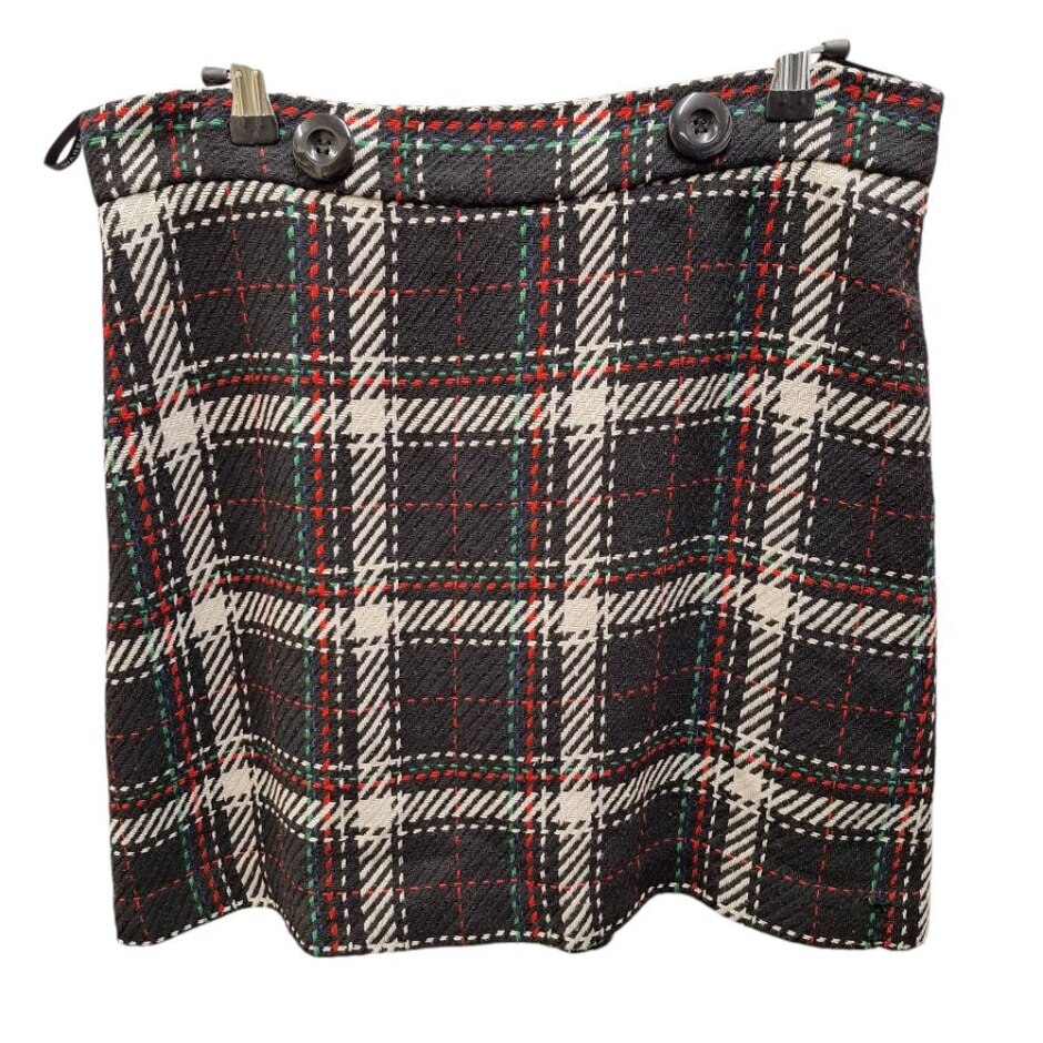 Warehouse Lined Skirt Black Mix Size: 14