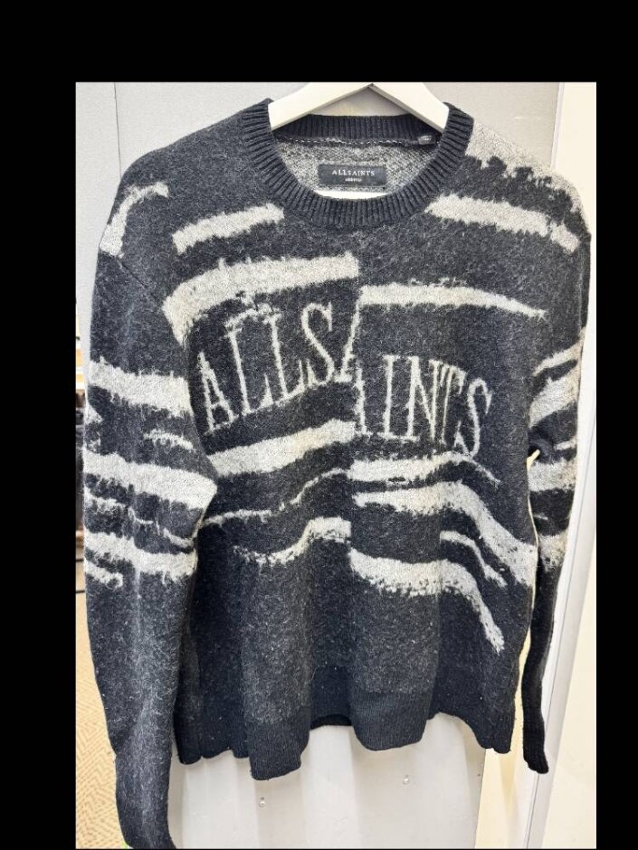 All Saints Designer Jumper, Pattern  Black Size: M