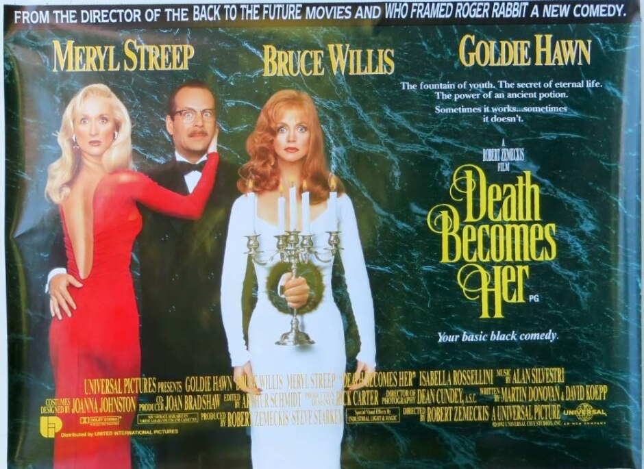 Death Becomes Her (1992) Meryl Streep - Original Uk Quad Poster *rolled Exshop New Stock*