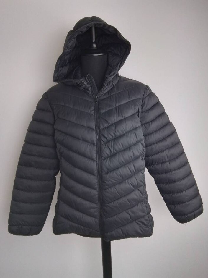 Soulcal & Co Padded Bubble Jacket With Hood Black Size: 18