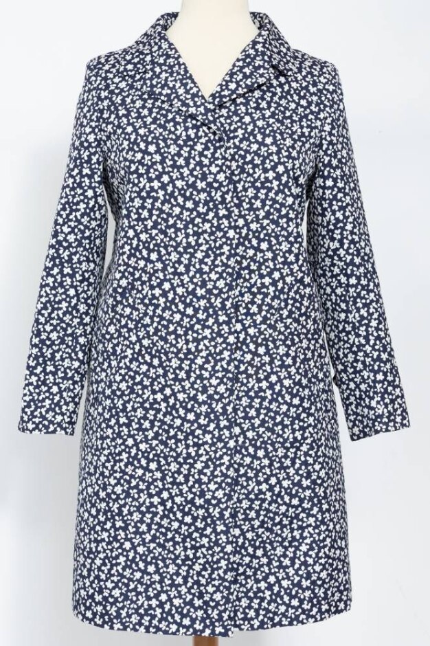 Weekend By Max Mara Newlife Lightweight Showerproof Coat Navyblue/white Size: 12