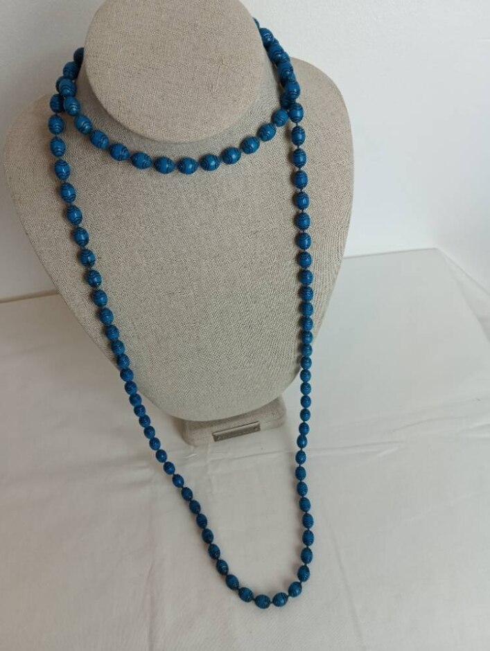 Vintage Blue Beads Long