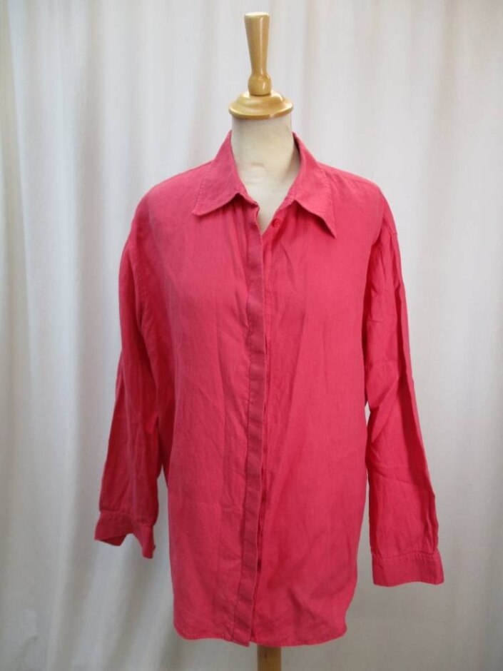 M&s Linen Shirt Pink Size: 16
