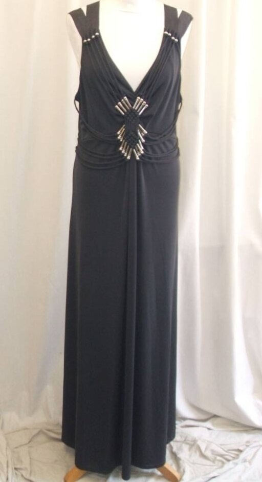 Phase Eight Strappy Long Evening Dress Slate Grey Size: 16