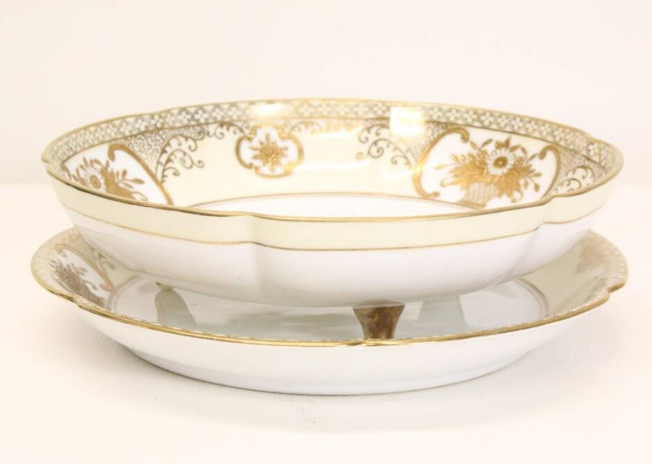 Vintage Noritake Draining Dish And Bowl