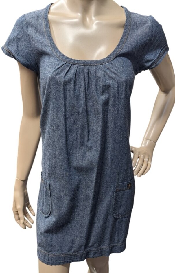 Seasalt Scoop Necked Tunic Top/dress Chambray Blue Size: 10