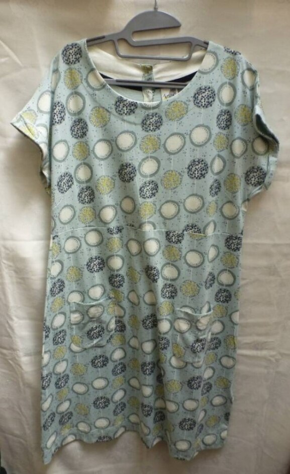 Weird Fish  Cotton Floral Summer Dress  Green Blue  Size: 18