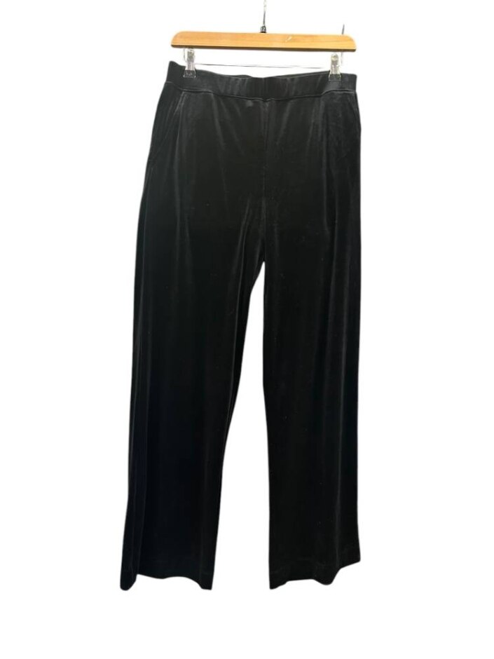 The White Company Jersey Velvet Wide-leg Trouser Black Size: 12