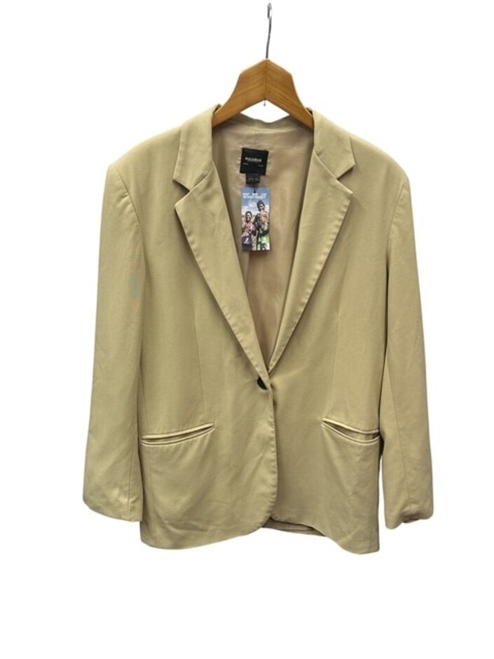 Pull & Bear Single Button Beige Blazer Beige Size: L