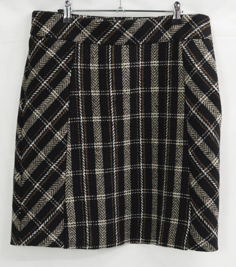 Next Large Check Skirt Brown Size: 14