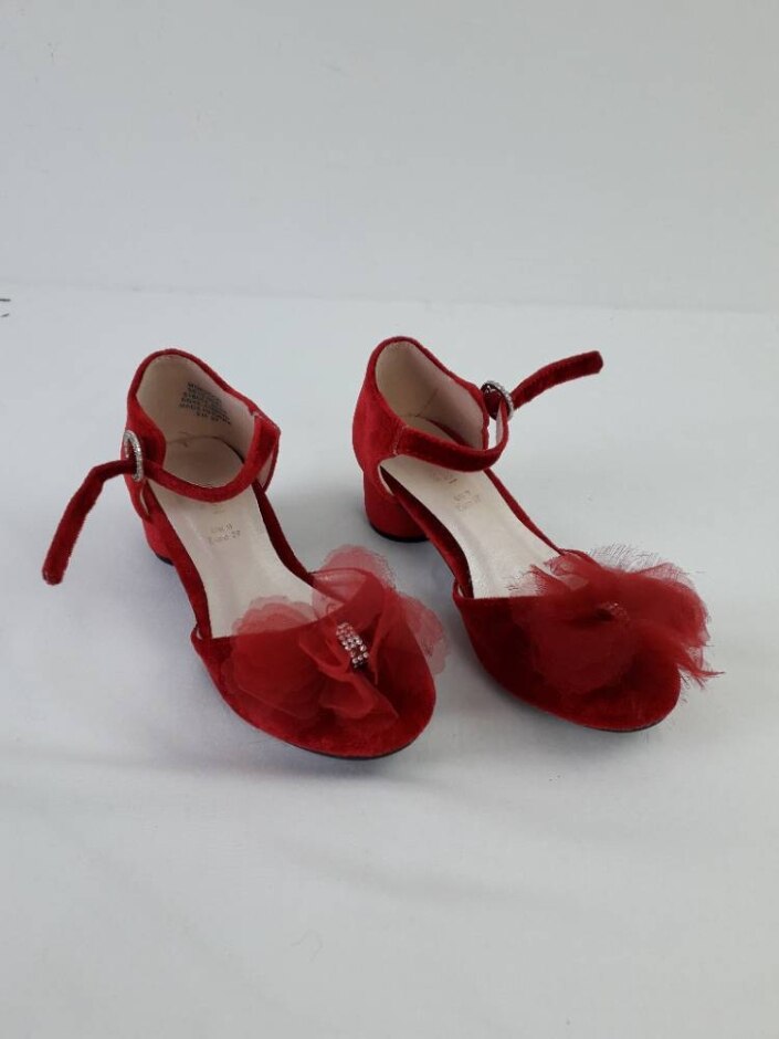 Monsoon Girls Velvet Cancan Two Part Heels Size: Uk 9 Red Size: Other