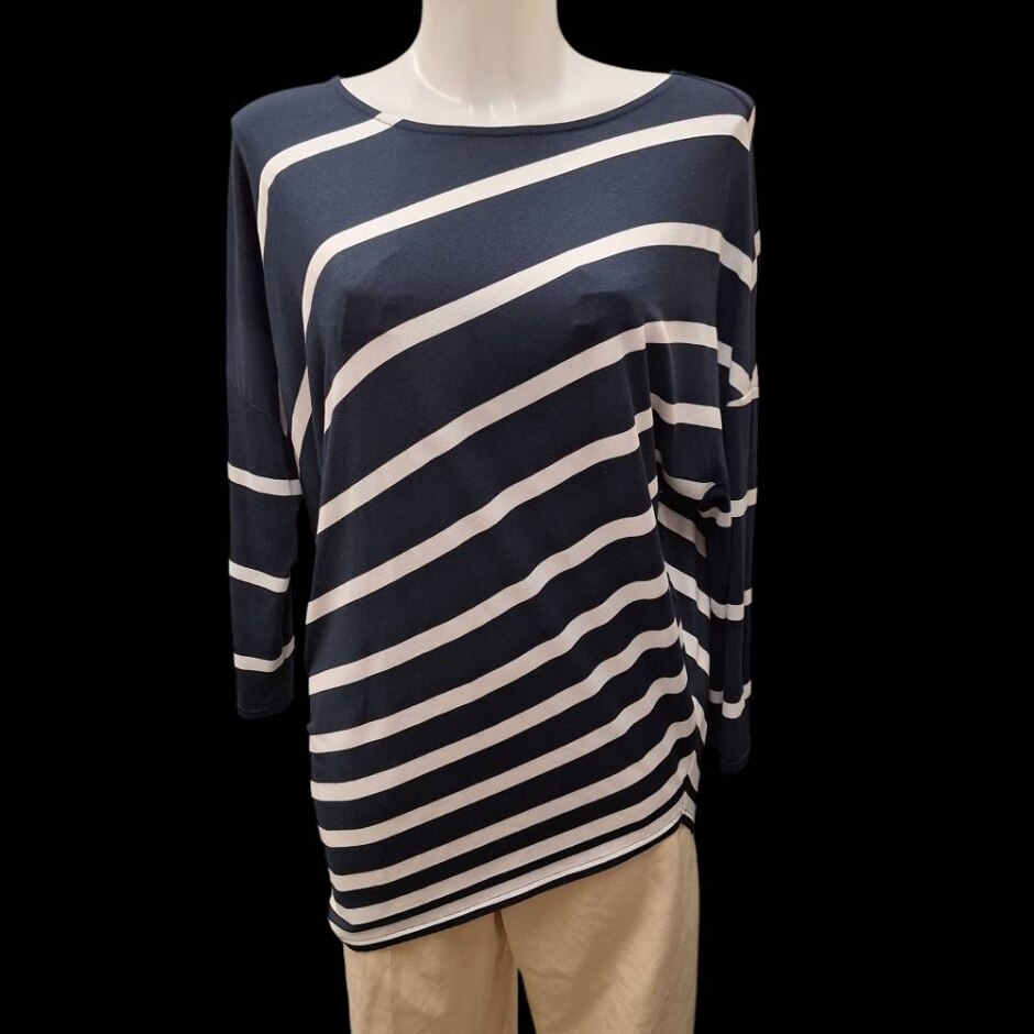 Phase Eight Top Navy Mix Size: 12