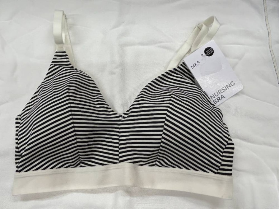 M&s Marks & Spencer 12d Striped Nursing Bra Cream And Black Size: 34d