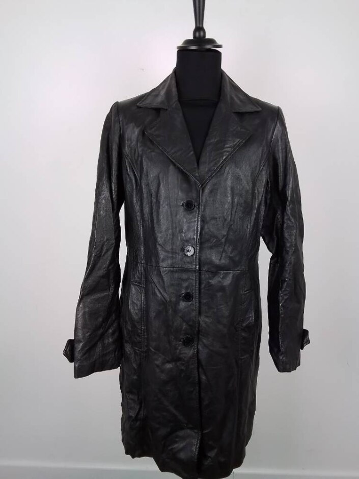 Vintage Metrostyle Women's Leather Coat Black Size: L