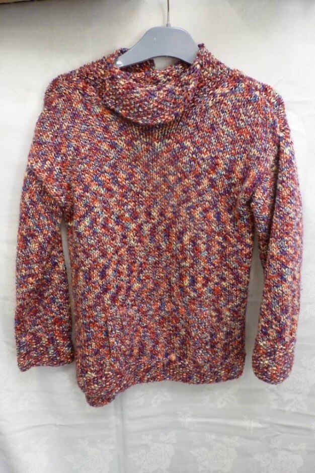 Beautiful Hand Knit  Chunky Knit Jumper  Pink Purple  Size: S