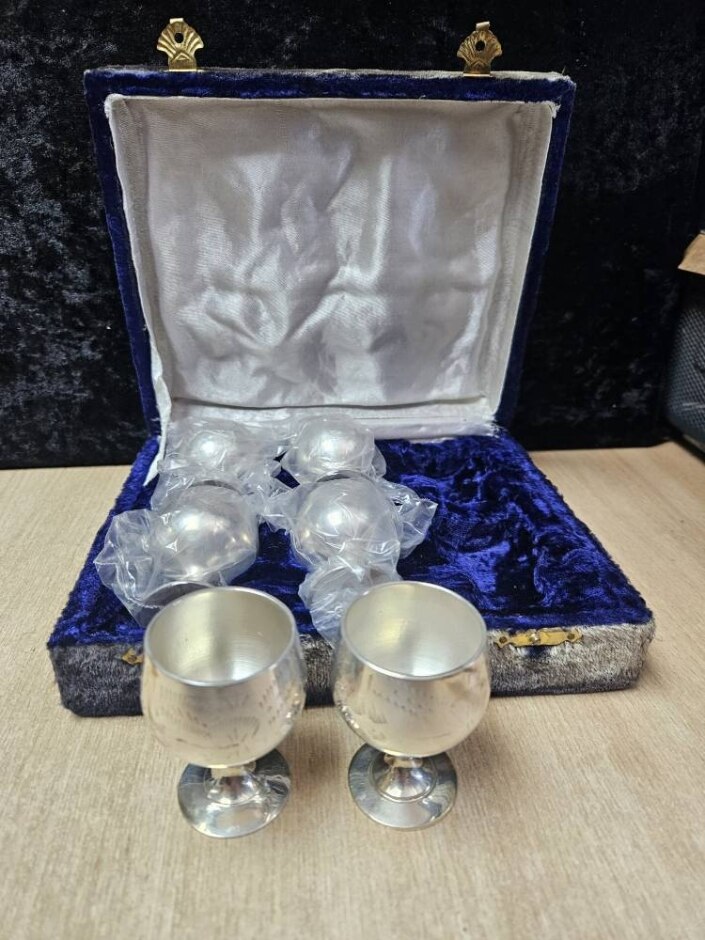 Vintage Epns Silver Plated Miniature Goblets / Shot Glass