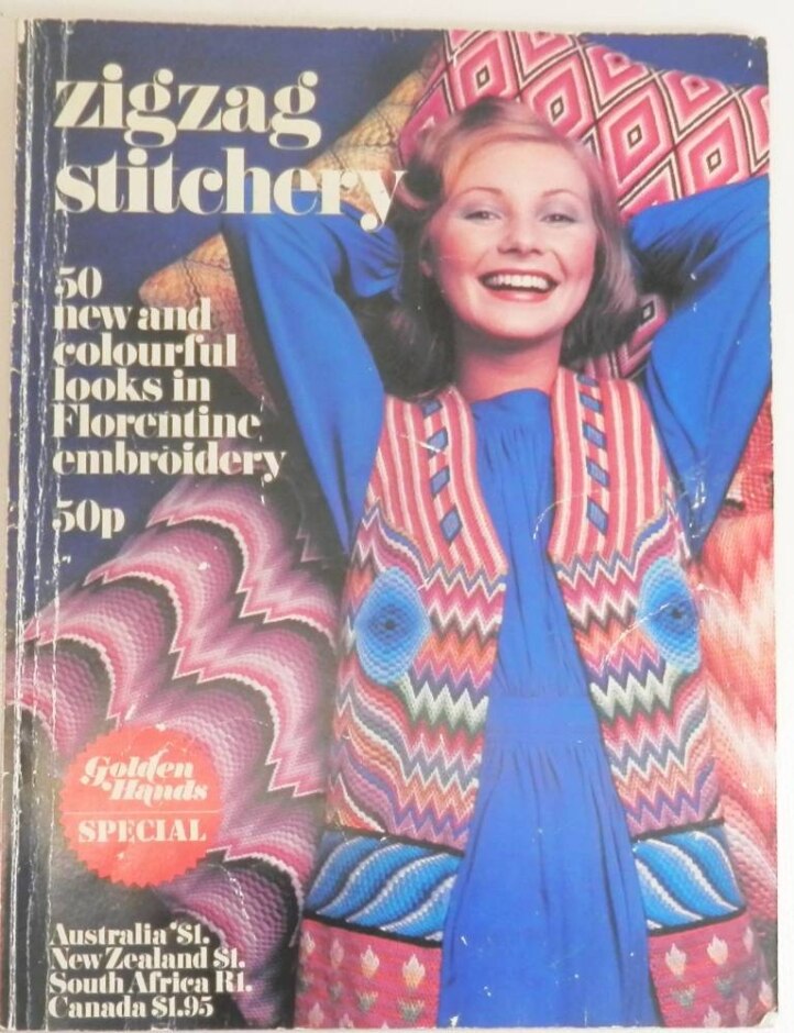 Vintage Magazine Zigzag Stitchery