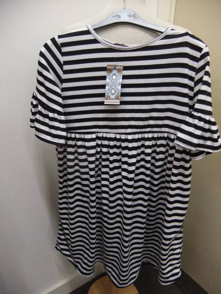 Boohoo Maternity  Striped Dress New Black And White Size: 8