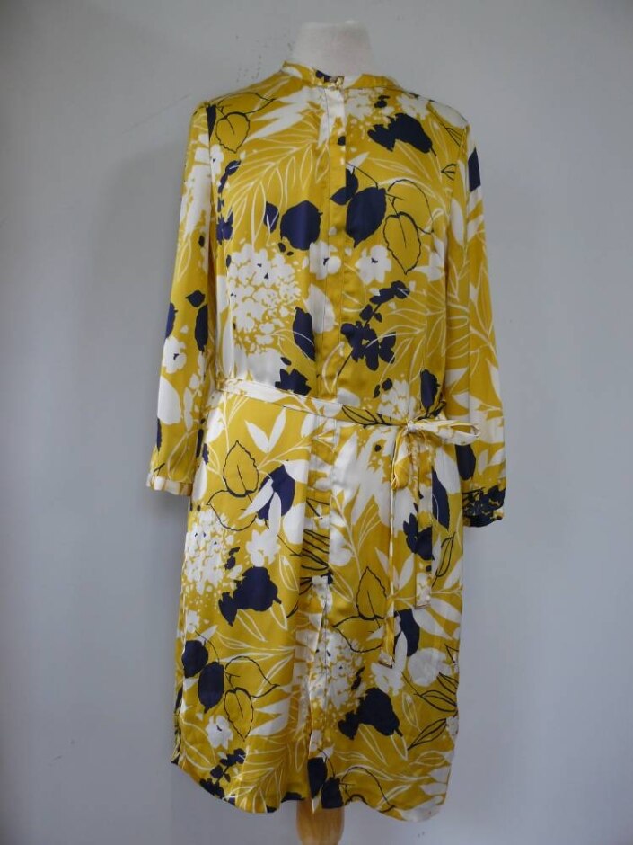 Clements Ribeiro Belted Shirt Dress Yellow Size: 12