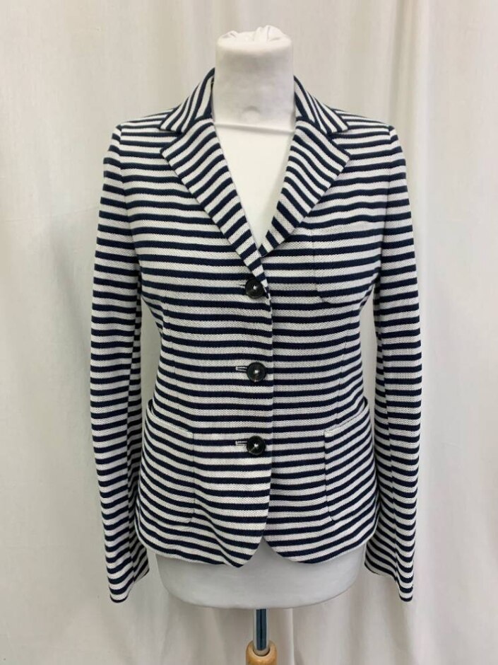 Tommy Hilfiger Striped Blazer White Size: 6